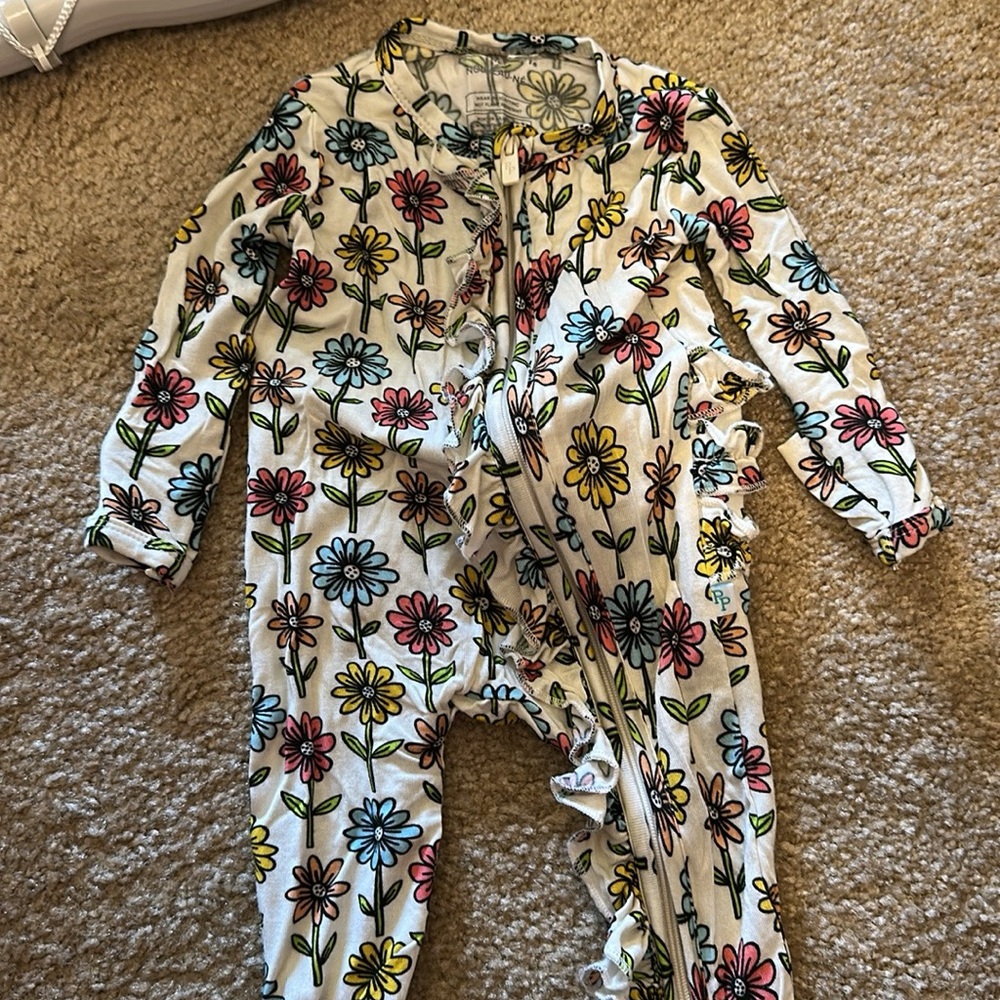 Floral Baby Onesie with Ruffles